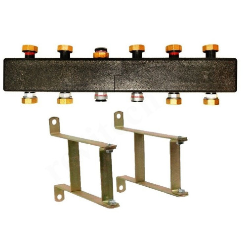 Распределительная гребенка Meibes MeiFlow S UK 1 1/2"х1 1/2", 5вых., сталь черная