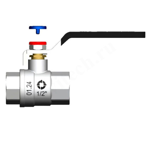 Кран шаровой резьб. 1/2", PN40, WAAG, латунь, вн.р.- вн.р., с рычагом