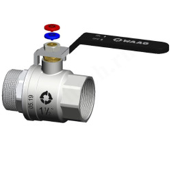 Кран шаровой резьб. 1 1/2", PN25, WAAG, латунь, вн.р.- нар.р., с рычагом