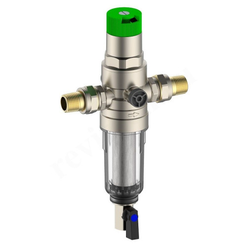 Фильтр сетчатый резьб. 3/4", PN16, WAAG, латунь, со сливным краном, (хол.), с редуктором давления