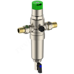Фильтр сетчатый резьб. 3/4", PN16, WAAG, латунь, со сливным краном, (хол./гор.), с редуктором давлен
