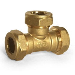 Тройник 15-15-15, Stahlmann EF, обжим-обжим, латунь