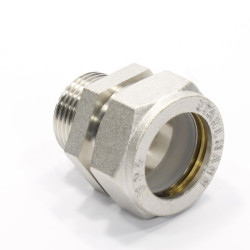 Переходник 20-3/4", Stahlmann EF, обжим-резьба, нар., латунь (никель)