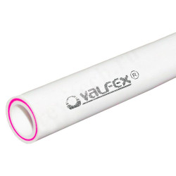 Труба полипропиленовая Valfex SDR 7.4 DN63 x 8,6 PN20 (штанга 4м) PP-R / GF / PP-R, белая, арм. стек