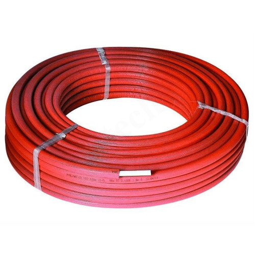 Труба металлопластиковая Henco RIXc DN16 x 2,0 PN10 (бухта 50 м), PE-Xc / Al / PE-Xc, белая, в красн
