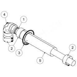 Дымоход в сборе Protherm DN60/100 x  L0,75м, с ревизионным отверстием