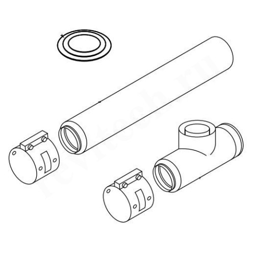 Дымоход в сборе Protherm DN80/125 x L1м