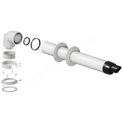 Дымоход в сборе WAAG DN60/100 x  L0,68м, АНТИЛЕД, (для конденс.котла)