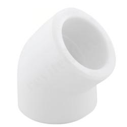 Угольник 45 32-32, RTP, пайка-пайка, полипропилен, белый