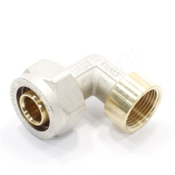 Угольник 90° 26-3/4", General Fittings 5300 22, обжим-резьба, вн., латунь (никель)