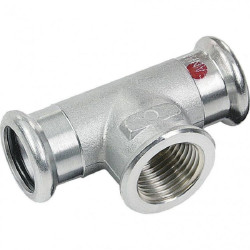Тройник 18-1/2"-18, Sanha Therm 24130G, пресс-резьба, вн., сталь (цинк)