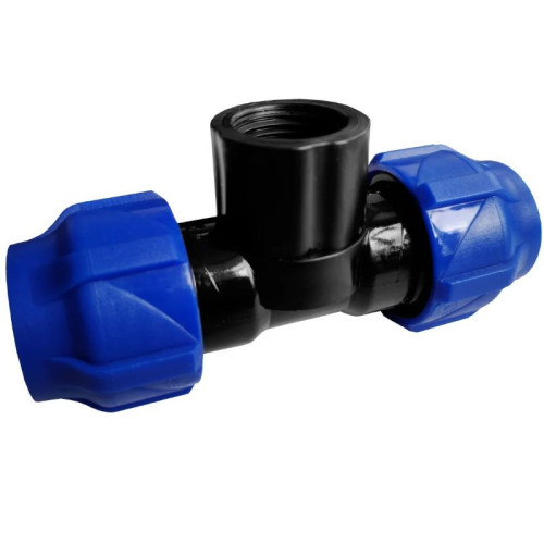 Тройник 20-1/2"-20, Valfex, обжим-резьба, вн., PP-R, для ПНД труб