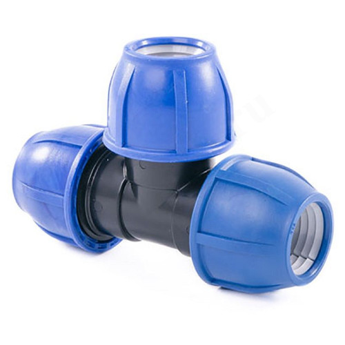 Тройник 25-25-25, RTP, обжим-обжим, полипропилен