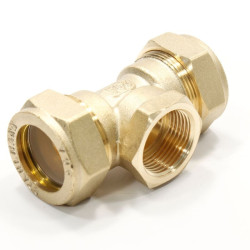 Тройник 20-3/4"-20, Stahlmann EF, обжим-резьба, вн., латунь