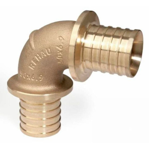 Угольник 90° 50-50, Rehau RAUTITAN, RX+, надв.гильза-надв.гильза, бронза