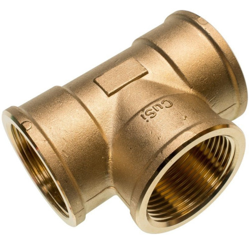 Тройник 1 1/4"-1 1/4"-1 1/4", Sanha PURAFIT 3130, резьба-резьба, вн., бронза