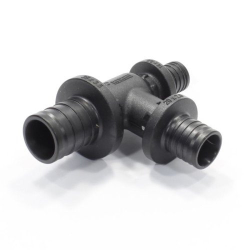 Тройник 25-20-16, Rehau RAUTITAN, PX, надв.гильза-надв.гильза, полифениленсульфон