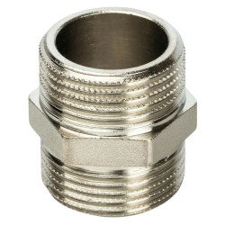 Ниппель 1/2"-1/2", WAAG, резьба-резьба, нар., латунь (никель)