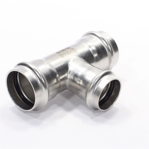 Тройник 35-28-35, WAAG Heavy Inox, пресс-пресс, сталь нержавеющая