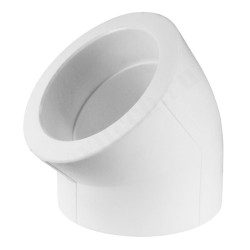 Угольник 45° 25-25, Valfex Standard, пайка-пайка, полипропилен, белый