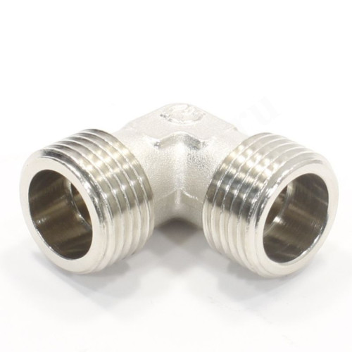 Угольник 90° 1/2"-1/2", General Fittings 2700 20, резьба-резьба, нар., латунь (никель)