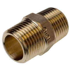 Ниппель 1/8"-1/8", Sanha PURAFIT 3280, резьба-резьба, нар., бронза
