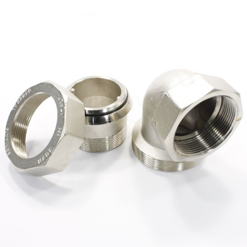 Американка угловая 90° 2"-2", General Fittings 2700 I4, резьба-резьба, вн.- нар., латунь (никель)