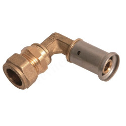 Угольник 90° 26-22, Henco P, 40, обжим-пресс, латунь