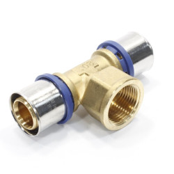 Тройник 32-1"-32, General Fittings 5S00, 12, пресс-резьба, вн., латунь