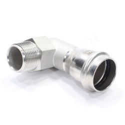 Отвод 90 28-3/4", WAAG Heavy Inox, пресс-резьба, нар., сталь нержавеющая