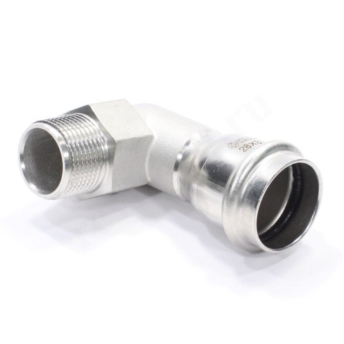 Отвод 90 28-3/4", WAAG Heavy Inox, пресс-резьба, нар., сталь нержавеющая