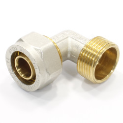 Угольник 90° 26-1", General Fittings 5300 21, обжим-резьба, нар., латунь (никель)