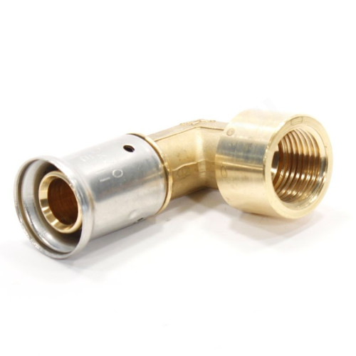 Угольник 90° 20-1/2", Henco P, 6, пресс-резьба, вн., латунь