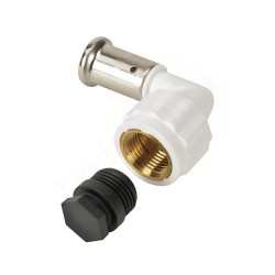 Угольник 90° 20-1/2", Henco PKW, пресс-резьба, вн., поливинилденфторид