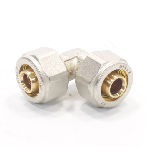 Угольник 90° 16-16, Henco A, 4, обжим-обжим, латунь