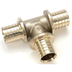 Тройник 32-40-32, Rehau RAUTITAN, надв.гильза-надв.гильза, латунь