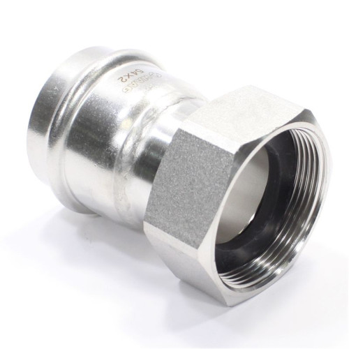 Переходник 54-2", WAAG Heavy Inox, пресс-резьба, вн., сталь нержавеющая, с накид.гайкой