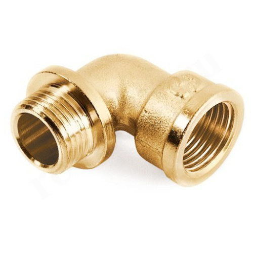 Угольник 90° 3/4"-3/4", General Fittings 2700 24, резьба-резьба, вн.- нар., латунь, с ограничителем
