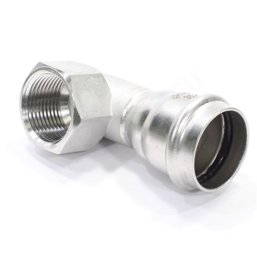 Отвод 90 35-1", WAAG Heavy Inox, пресс-резьба, вн., сталь нержавеющая