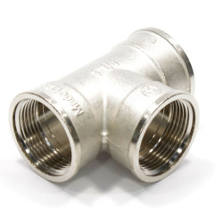 Тройник 1 1/4"-1 1/4"-1 1/4", General Fittings 2700 14, резьба-резьба, вн., латунь (никель)