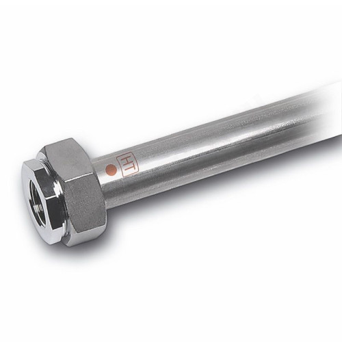 Трубка прямая 28-3/4", Sanha NiroTherm 91005, труба-резьба, вн., сталь нержавеющая, L500, с бортиком