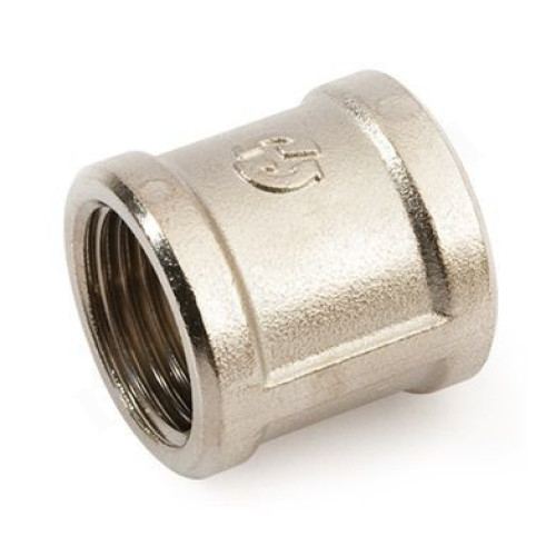 Муфта 1 1/4"-1 1/4", General Fittings 2600 46, резьба-резьба, вн., латунь (никель)