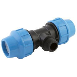 Тройник 40-1"-40, Джилекс, обжим-резьба, нар., ПНД