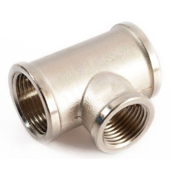 Тройник 1"-1/2"-1", General Fittings 2700 13, резьба-резьба, вн., латунь (никель)