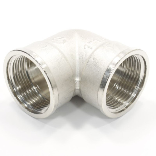 Угольник 90° 1 1/4"-1 1/4", General Fittings 2700 25, резьба-резьба, вн., латунь (никель)