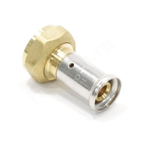 Переходник 16-3/4", Henco P 26, пресс-резьба, вн., латунь, с накид.гайкой