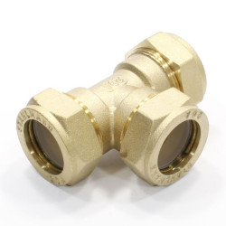 Тройник 20-20-20, Stahlmann EF, обжим-обжим, латунь