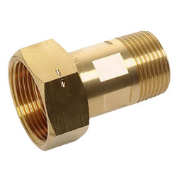 Соединение с накидной гайкой 1"-1 1/4", Sanha 604, резьба-резьба, вн.- нар., латунь