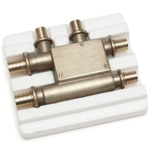 Крестовина 20-16-16, Rehau RAUTITAN, MX, надв.гильза-надв.гильза, латунь