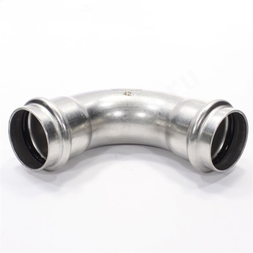 Отвод 90 42-42, WAAG Heavy Inox, пресс-пресс, сталь нержавеющая